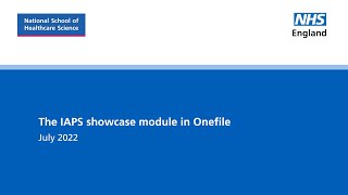 The IAPS showcase module in OneFile