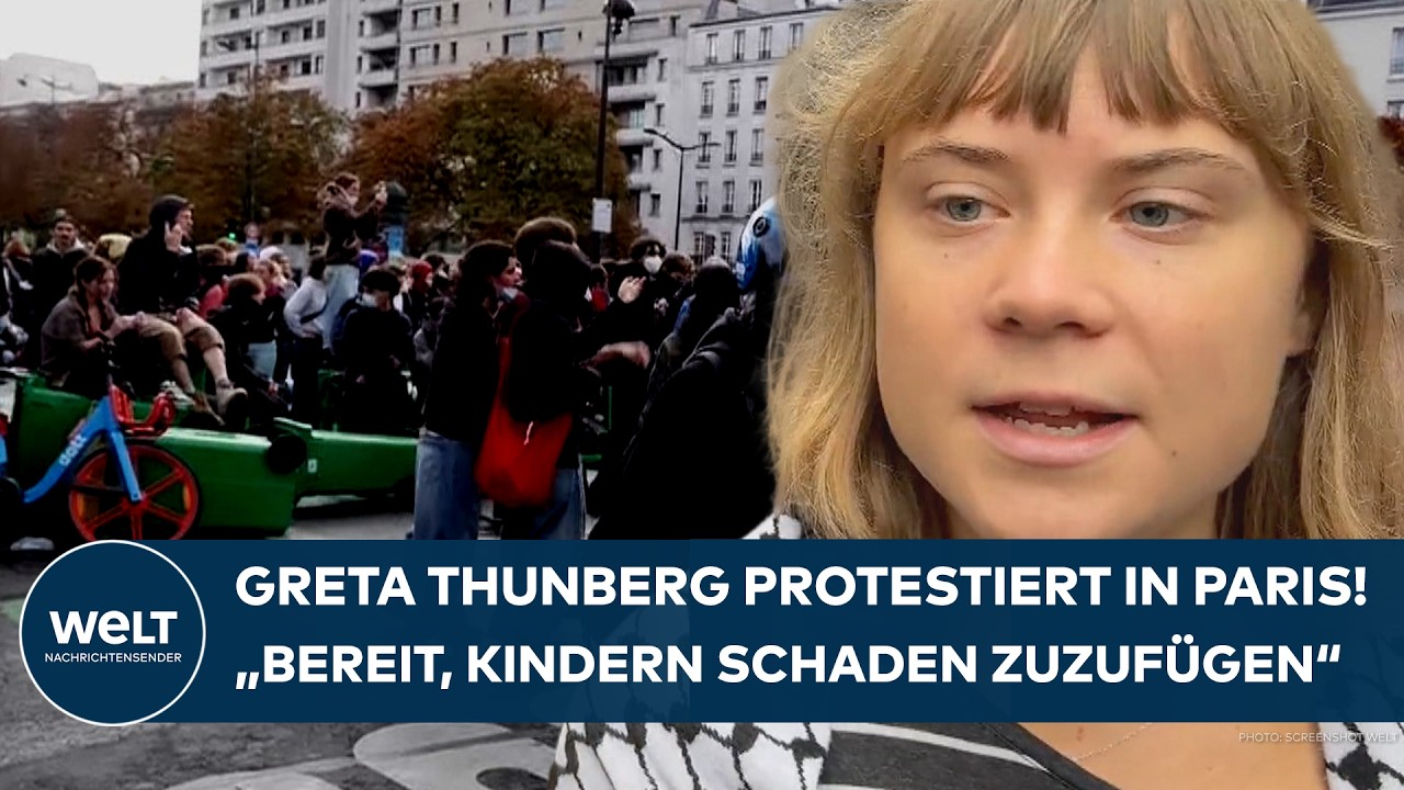FRANKREICH: Greta Thunberg protestiert mit! Und sie attackiert die Polizei! "Schaden zuzufügen!"