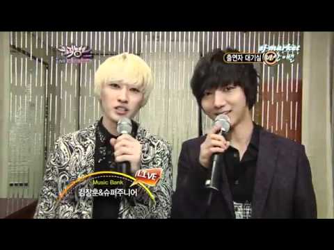 Yesung and Eunhyuk with Kim Jang Hoon backstage