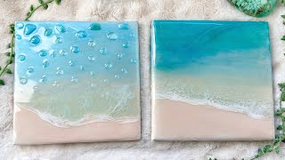 Mini Resin Beach Art on Canvas: Resin Art Tutorial
