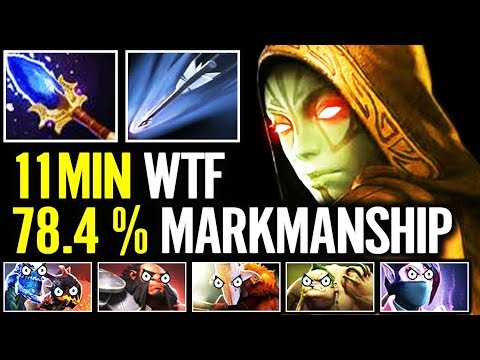 11 mins Has 78% chance ONE SHOT Creeps Drow Ranger - Aghanim's WORK on Marksmanship Dota 2