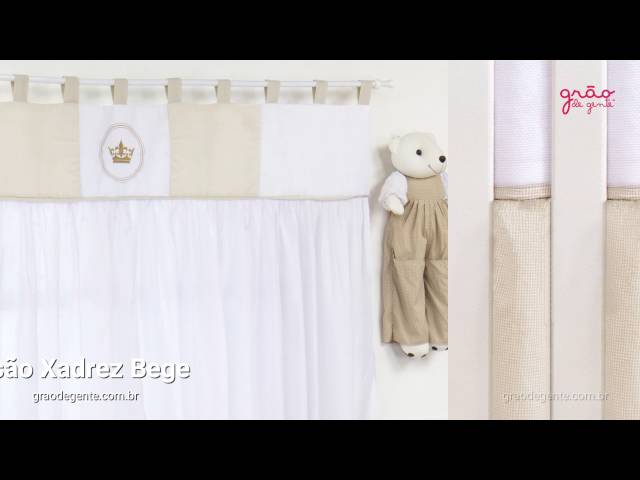 Quarto para Bebê sem Cama Babá Coroa Brasão Xadrez Bege | Ref: 53338