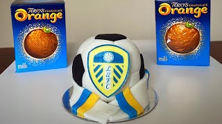 Chocolate orange football soccer ball cake topper cake decorating step by step team logo and scarf