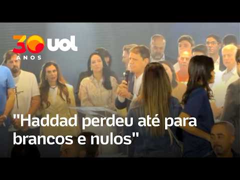 Tarcísio ressalta que Haddad perdeu reeleição até para brancos e nulos