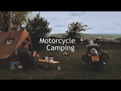 Motorcycle Camping on a Royal Enfield Classic 350 with campfire cooking
