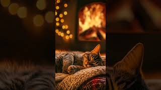 Fireside Purrs 😺 Warm Fireplace & Relaxing Cat Sounds #deepsleep #relax