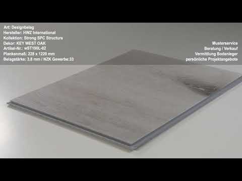 wST190L-02 HWZ International Strong SPC Structure Rigid Klick-Vinyl-Designbelag KEY WEST OAK