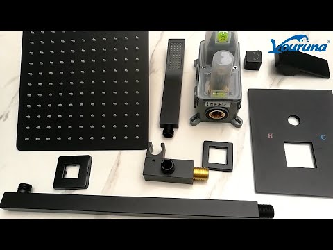 How to install the wall mount bathroom shower set/ square ceiling recessed shower trim combination?