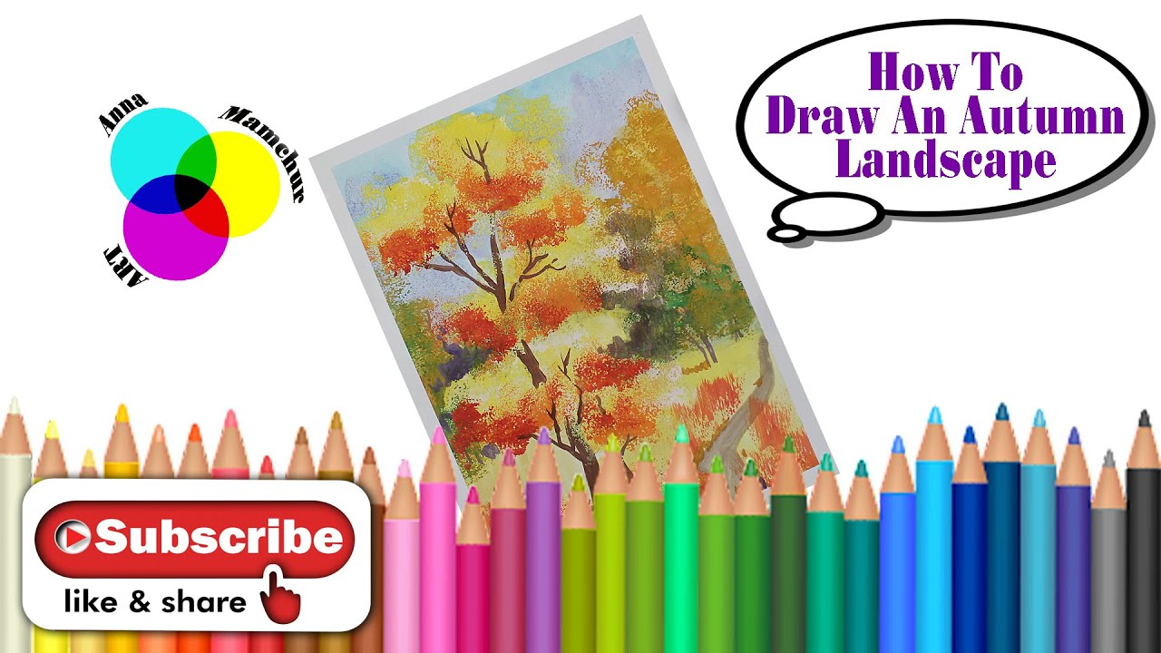 How To Draw An Autumn Landscape - Step by Step Tutorial