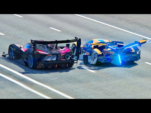 Bugatti Bolide GTR vs Lamborghini V12 GTR - Drag Race 20 KM