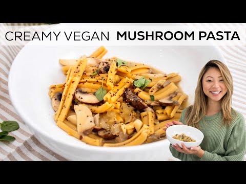 CREAMY MUSHROOM PASTA (Vegan & Gluten-Free) | One-Pot Pasta Recipe Using Banza Chickpea Pasta