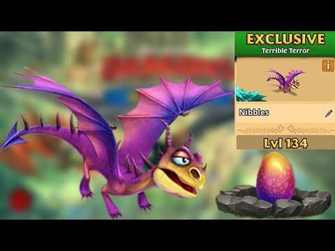 Gauntlet Prize "Nibbles" Max level 134 Titan - New Exclusive Terrible Terror - Dragons:Rise of Berk