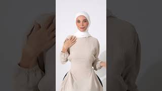 توربان شيفون مع قبعة داخلية-ابيض