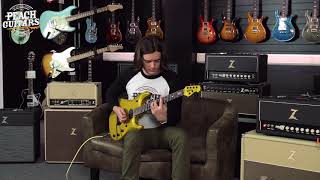 Video thumbnail for Music Man JP6 Piezo Maple Neck Firemist Gold by The Peach Boutique