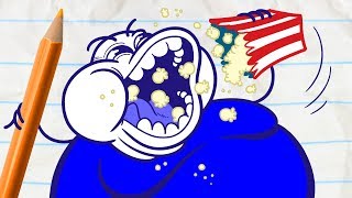 Pencilmate Burns his Popcorn! -in- CHILDREN OF THE POPCORN - Pencilmation Cartoons for Kids