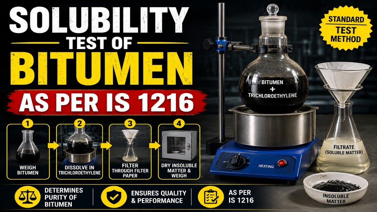 SOLUBILITY TEST OF BITUMEN AS PER IS 1216