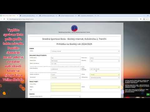 Videonávod - vyplnenie prihlášky na školský internát