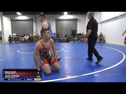 187 Lbs Semis & 1st Wrestleback (8 Team) - Hoss Davis, Colorado Red Vs Jesse Howard, South Carolin