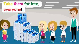 Ella gives everyone free iPhone 18 Pro Max - Comedy Animated Story - Ella English