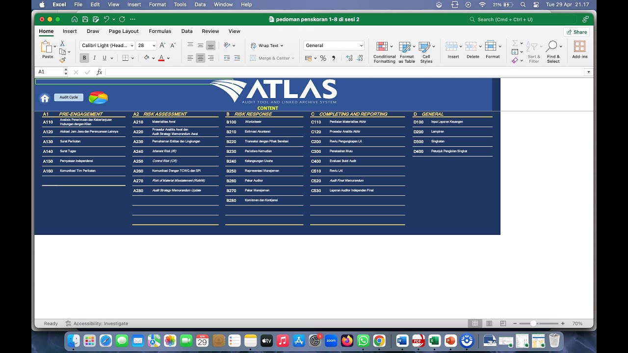 Part 1/2 Instructions for Assignment 2 Lab Auditing Pre-Engagement ATLAS Excel - UT