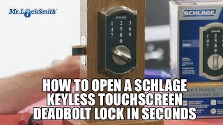 How to Open a Schlage Keyless Touchscreen Deadbolt Lock in Seconds | Mr. Locksmith™ Video