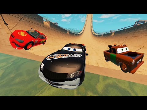 Rayo Lightning McQueen And Other Biggest Ramp Jump Testing Ep. 6 - BeamNG Drive Car Game