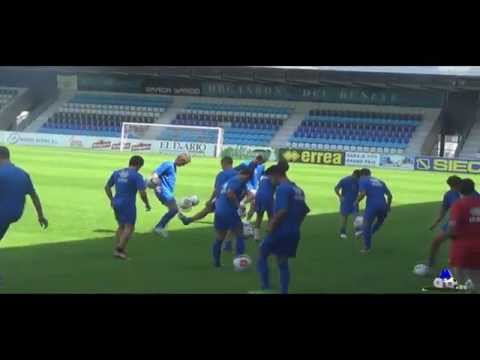 Llegada y primer entreno de pretemporada de la R.S.Gimnástica 2014-2015.