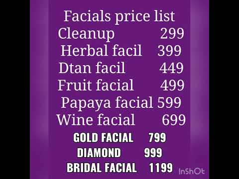 Dreams beauty parlour price list 💫💫