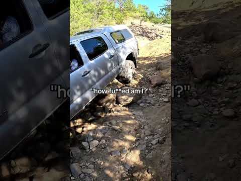 The Tacoma that could 😤 all it took was a little bit of rock stacking to get out of this nasty spot