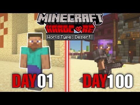 Surviving 100 days in desert world...Minecraft madness!