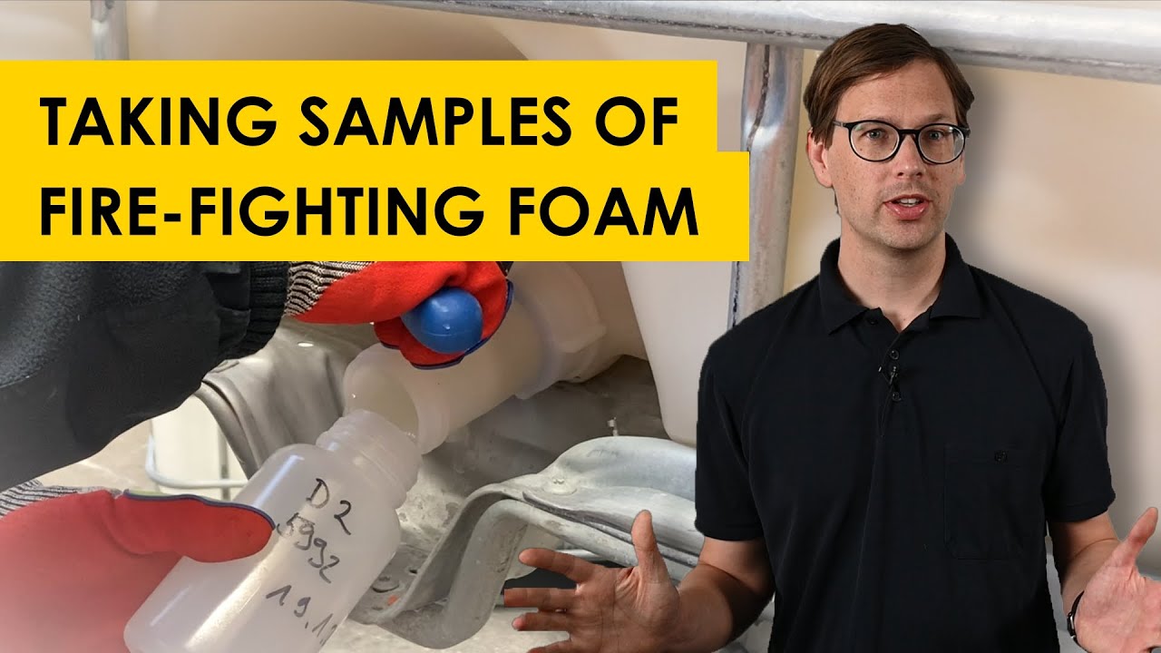 Taking samples of fire-fighting foam