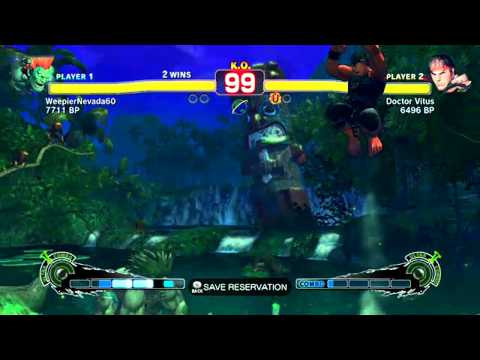 Super Street Fighter 4 AE \\\  WeepierNevada60 (BLANKA) vs (RYU) Doctor Vitus \\\