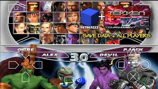 TEKKEN TAG TOURNAMENT PS2 ON ANDROID | All Players | Savedata Aethersx2 Android