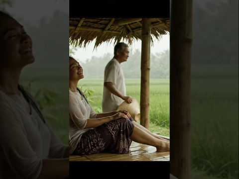Elder and Young Filipina Enjoy Rain in Nipa Hut 🌾☔ | Countryside ASMR