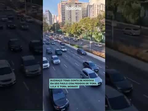 BUZINAÇO TOMA CONTA DE RODOVIA EM SÃO PAULO COM PEDIDOS DE 'FORA, LULA' E 'FORA, MORAES'