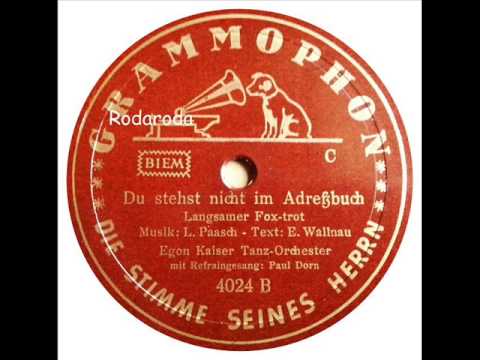 Du stehst nicht im Adreßbuch   Egon Kaiser mit Paul Dorn