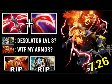 CRAZY DESOLATOR "LEVEL 3" Mid Clinkz vs Mirror Shield Slark Imba Armor Melt Build EPIC 7.26 Dota 2