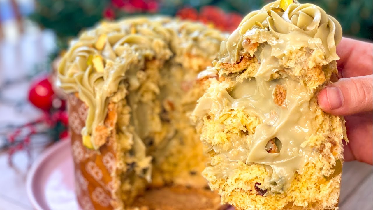 Panetone recheado com brigadeiro de Pistache - Panetone faça e venda gourmet