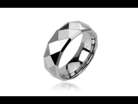 Biżuteria - Tungsten pierścionek z rombowym wzorem disco