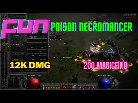 D2R| Fun Poison Nova Necromancer Build|75 FCR| 12k DMG | 200MF | Diablo 2 Resurrected