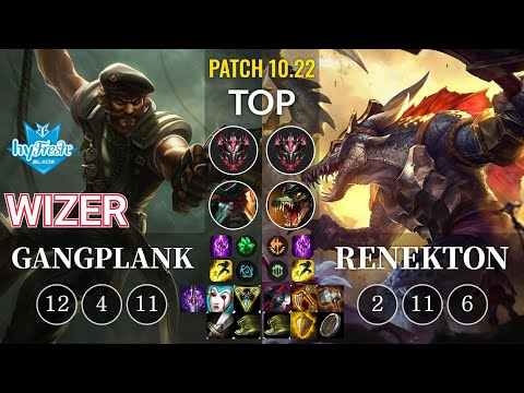 hyF Wizer Gangplank vs Renekton Top - KR Patch 10.22