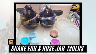 Resin Pouring Rose Jar & Snake Egg Jar | Resin Art | | Resin Molds