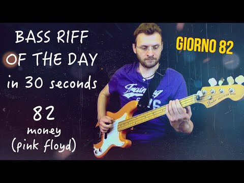 Cover Basso Money (Pink Floyd) Bass Riff of the Day in 30 seconds, giorno 82 fender precision orange