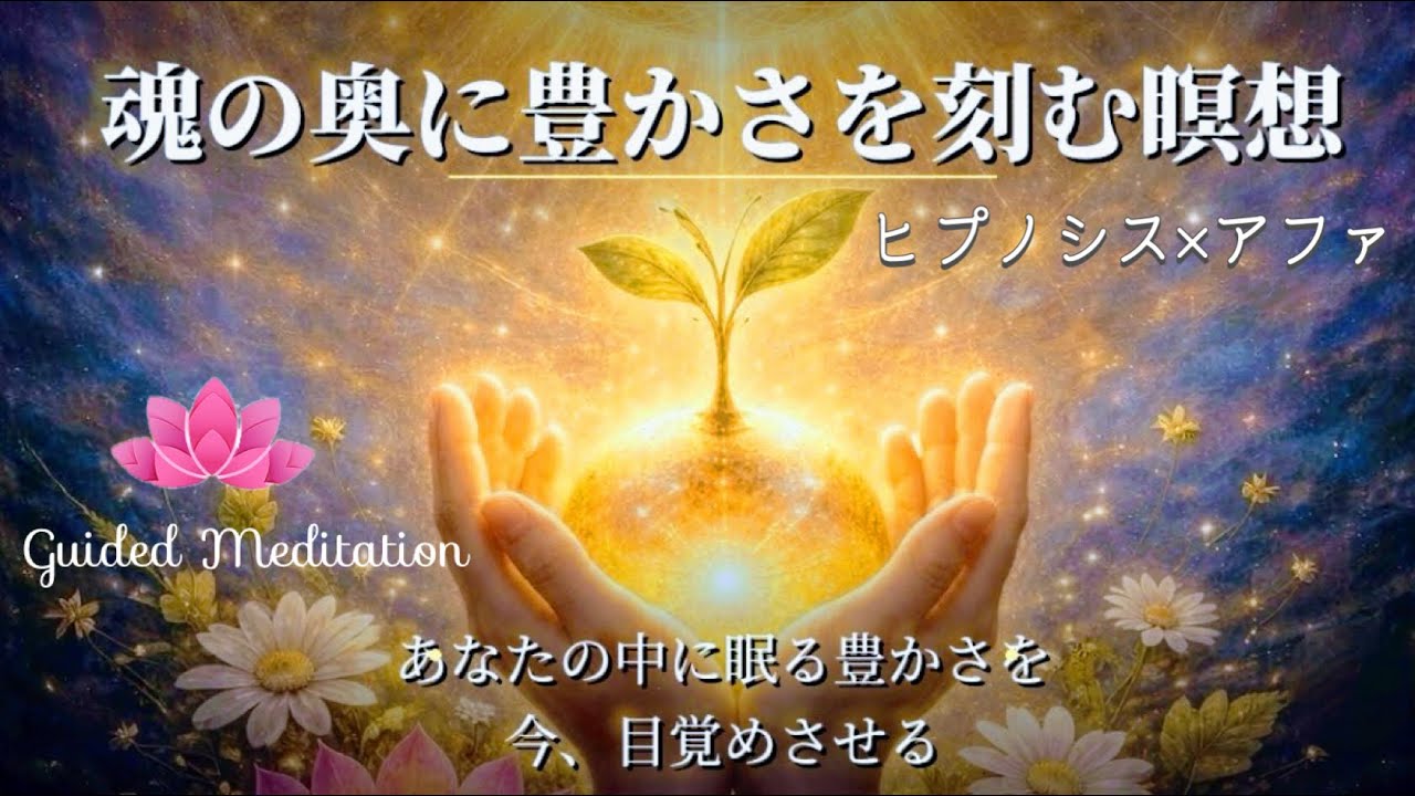 【誘導瞑想】ヒプノシス✕アファ｜魂の奥に豊かさを刻む瞑想｜宇宙の豊かさの旅へ