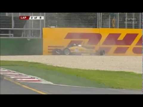 Hard Formula Ford crash Australian Grand prix 2010