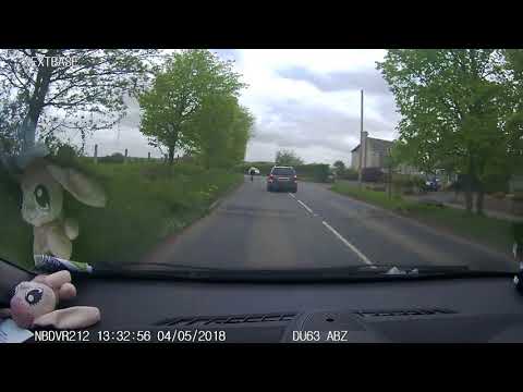 Bad Driving Shi**ing Pegouet Allmost Head On Trying To Overtake Cyclist