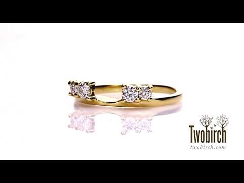 0.25 Carat Graduated Four Stone Shared Prong Set Ring Wrap - TwoBirch - TB-WRAP-0004-YG-E