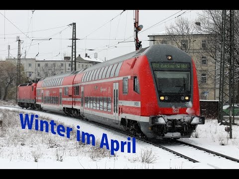 Winter im April - Züge in Zwickau Hbf - Trainspotting 2015 [HD]