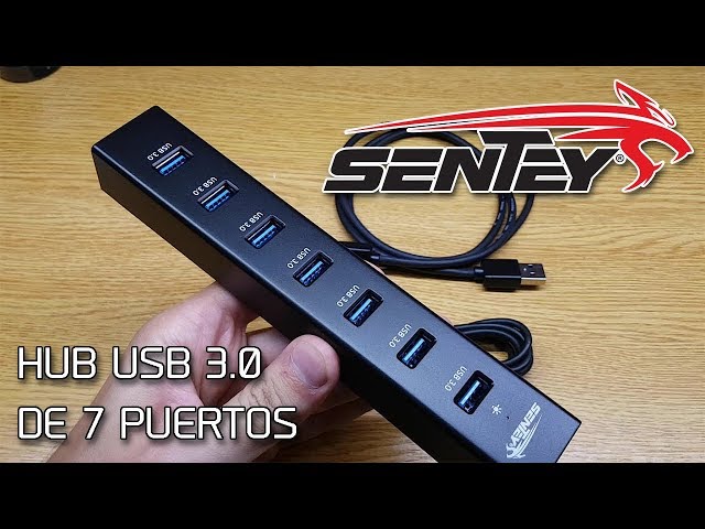 Vídeo relacionado con 7 Puertos Hub USB 3.0 con 120cm Cable para PC Computadora, Aluminio USB Hub Adaptador multipuerto con USB 3.0 5Gbps, 5V 3A USB-C Alimentado para PC, Laptop, MacBook, Mouse, Teclado, U-Disk etc.