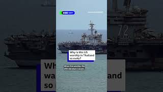 USS Abraham Lincoln shows severe rust damage while deployed in Thailand
